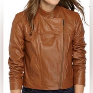 MICHAEL Michael Kors Tan Leather Jacket